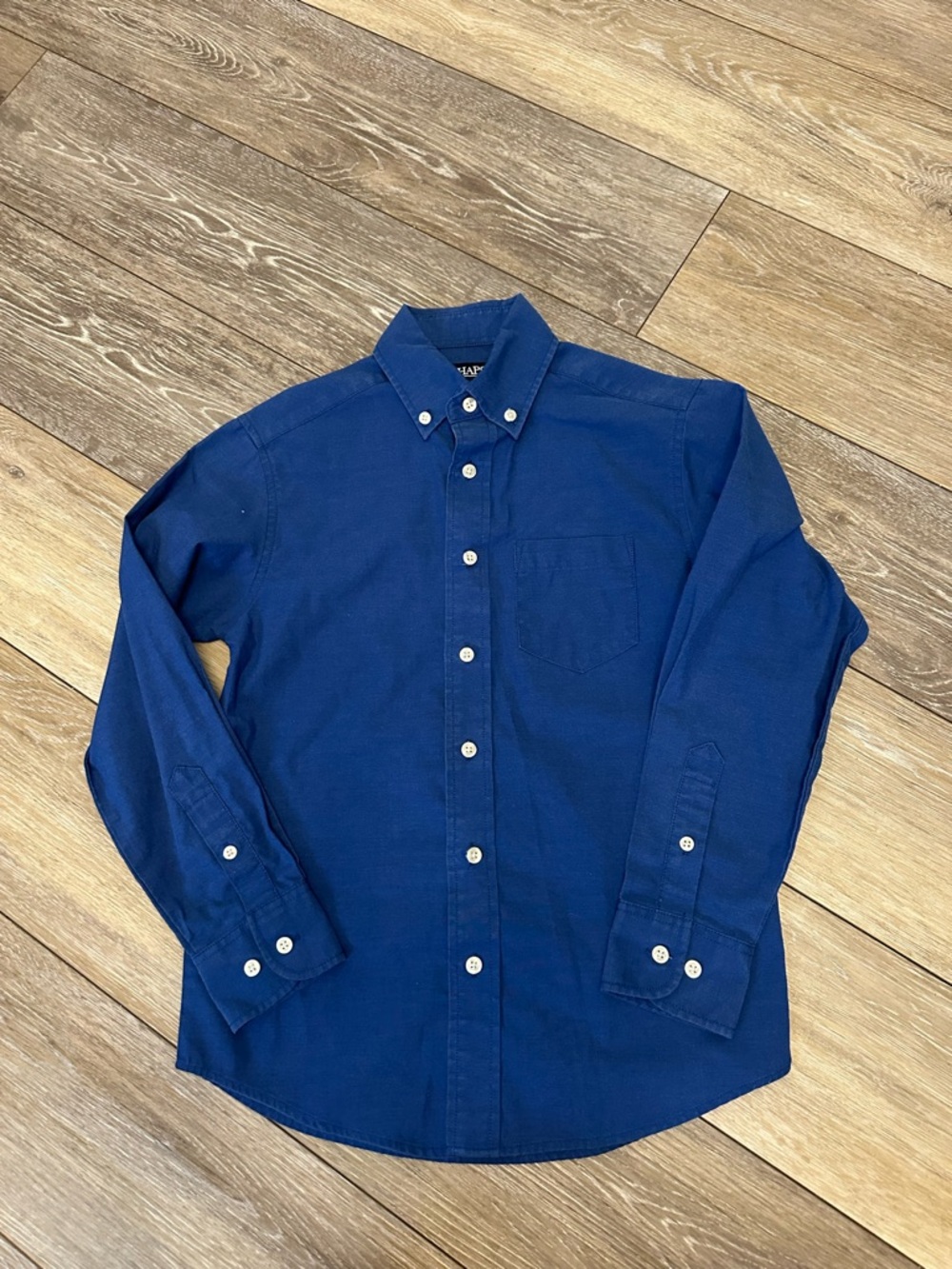 Chaps Boys Blue Button Down Dress Shirt